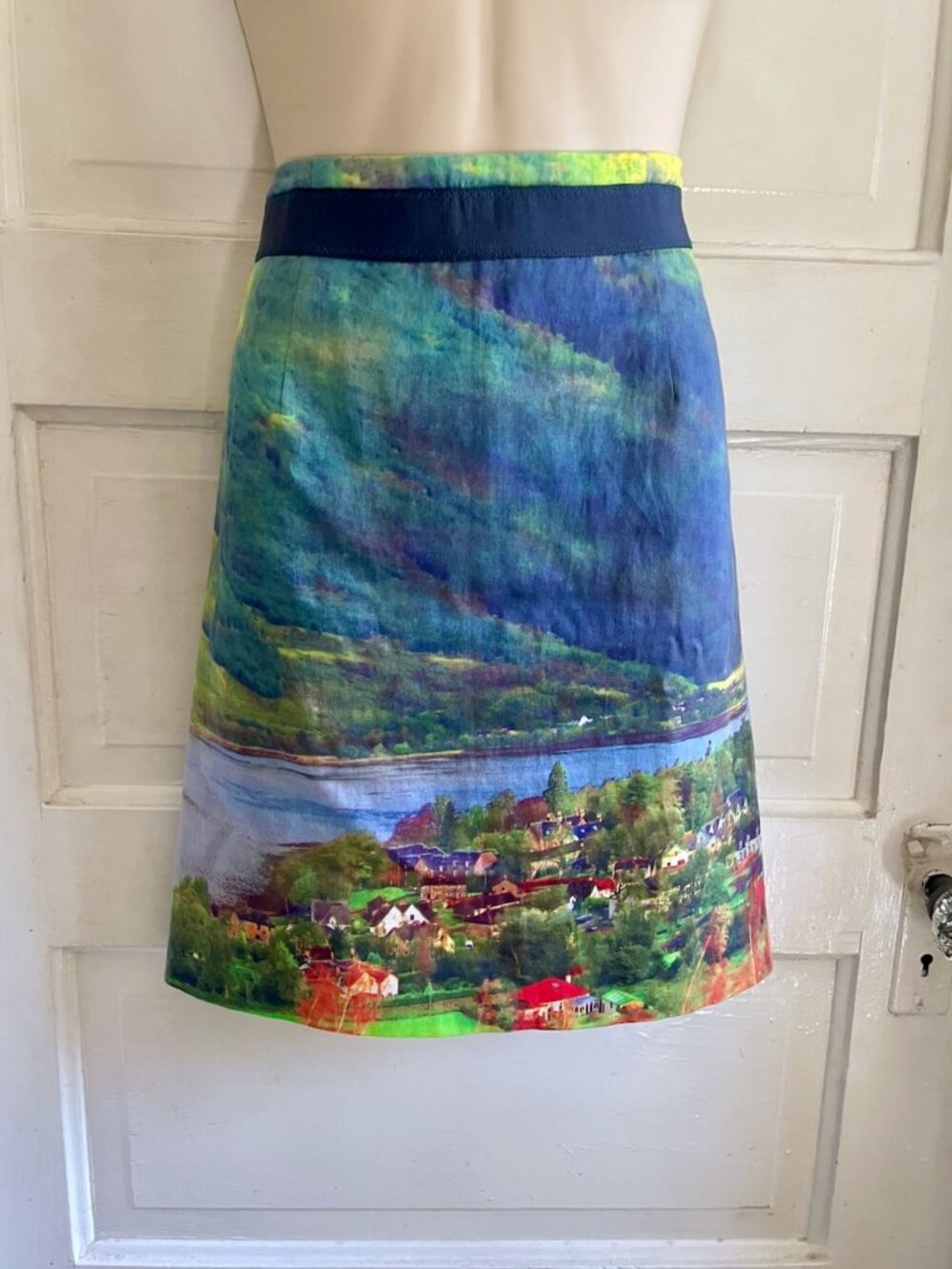 Anthro Meadow Rue River School Watercolor Pencil Skirt 6